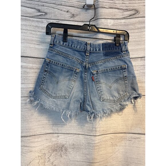 Levis Distressed Denim Cutoff Shorts Frayed Hem Size - Picture 2 of 4